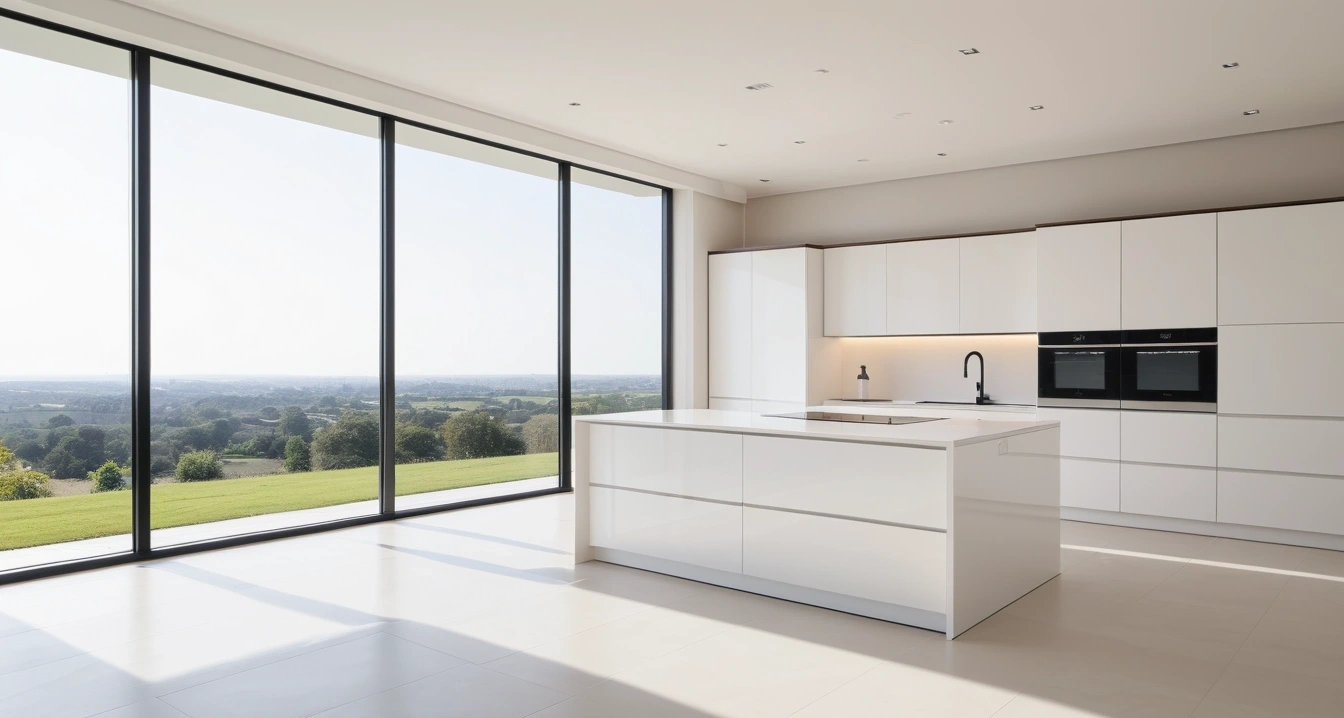 중고폰<br>- 중고폰 매각 전 필수 보안 점검 체크리스트 (a high-end digital home appliance displayed in a modern bright showroom, clean minimalist interior, no people)