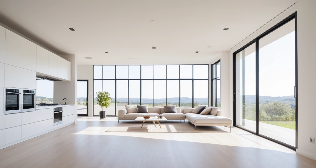 태블릿PC<br>- 태블릿PC 및 노트북의 중고 거래와 리퍼비시 상품 활용 (a high-end digital home appliance displayed in a modern bright showroom, clean minimalist interior, no people)