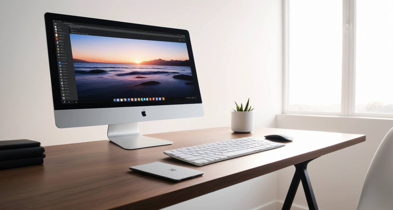 a modern minimalist desk setup mechanica 1