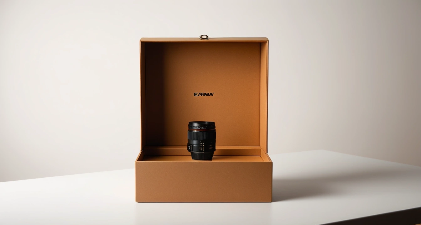 단축어<br>- 스마트폰 연동 데스크톱 활용법 및 파일 전송 최적화 (close-up of a premium smartphone in a sleek unboxing box on a clean minimal desk, no people)
