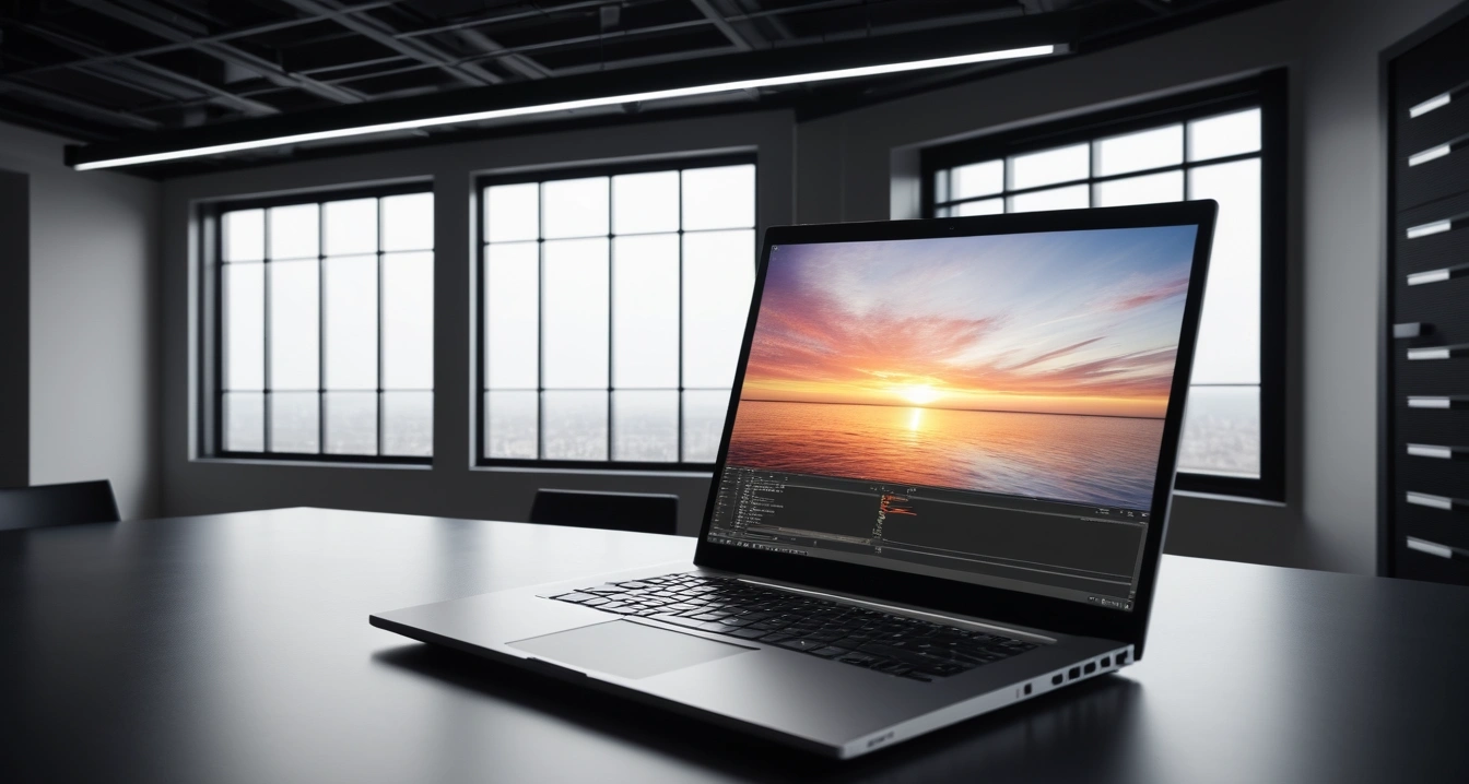 concept of windows laptop abstract digit 1